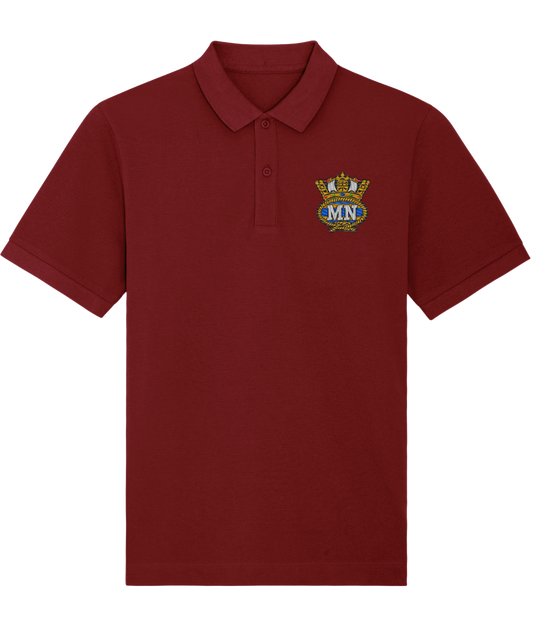 Organic cotton unisex polo shirt (Embroidered British Merchant Navy badge)