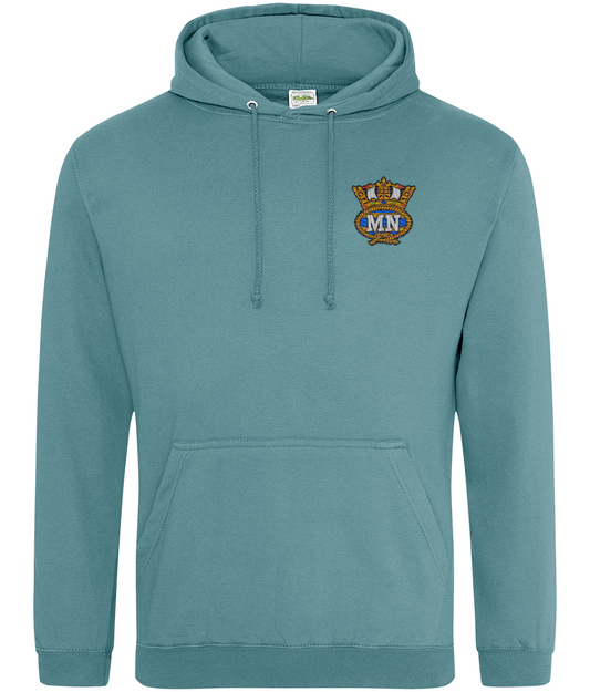 Ring-spun cotton unisex hoodie (Embroidered Merchant Navy crest)