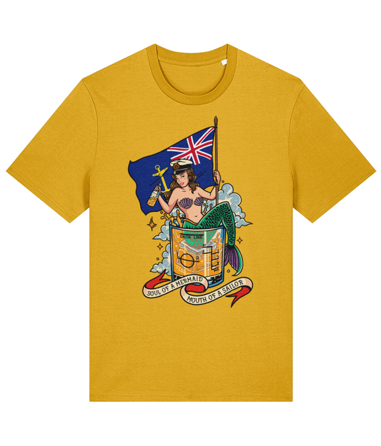 Organic cotton unisex t-shirt, Royal Fleet Auxiliary (RFA) mermaid