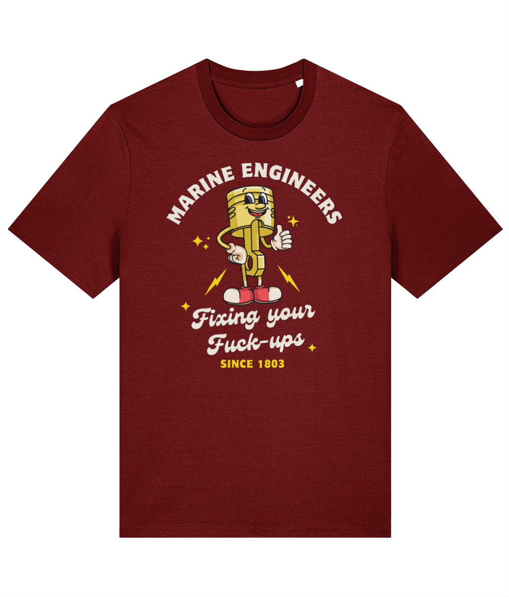 Organic cotton unisex t-shirt (Marine engineers, fixing your fuck-ups since 1803)