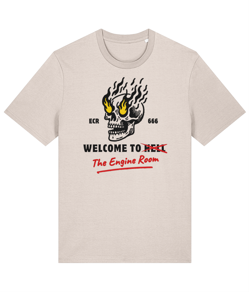 Organic cotton unisex t-shirt, Welcome to hell (The engine room)