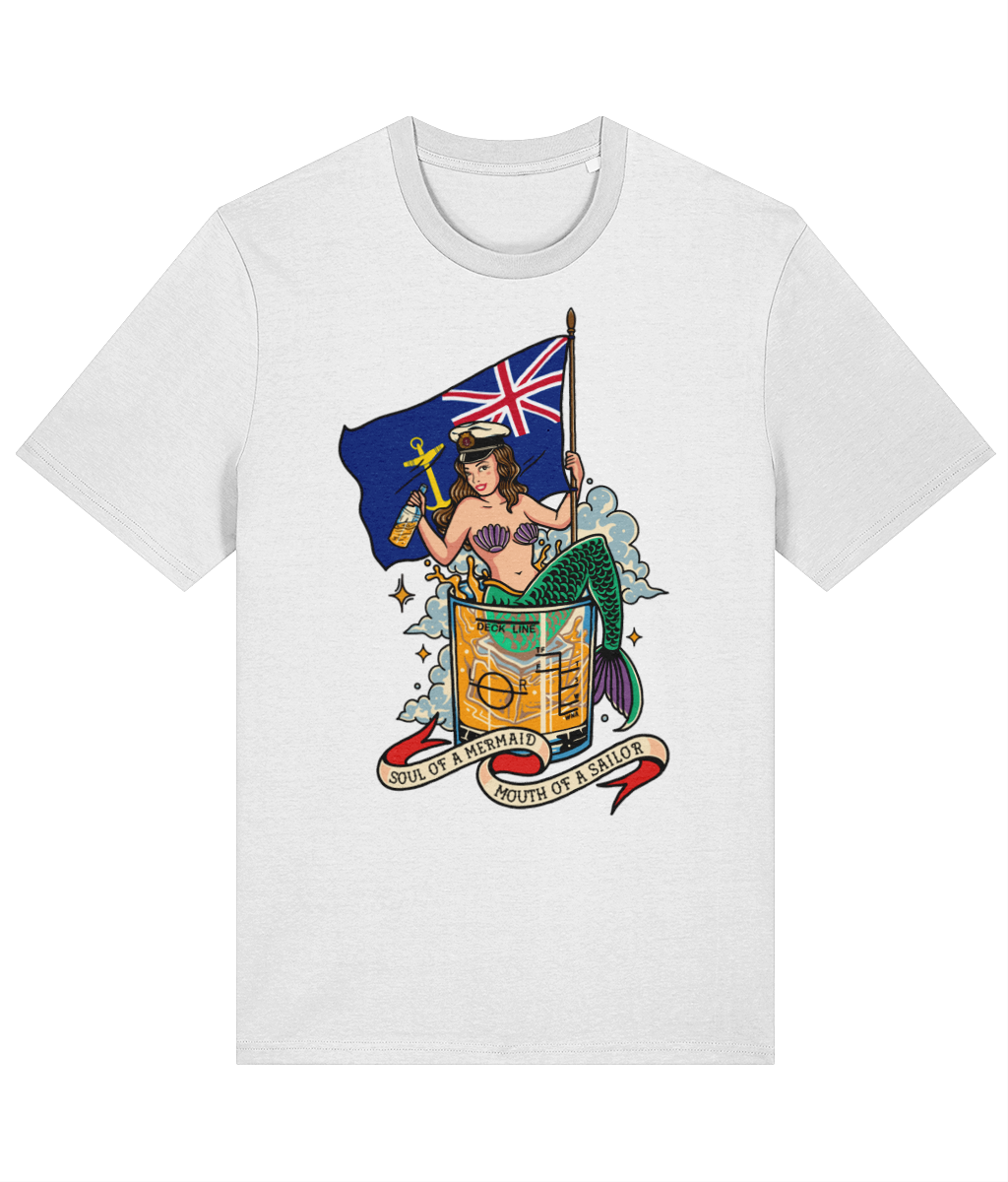 Organic cotton unisex t-shirt, Royal Fleet Auxiliary (RFA) mermaid