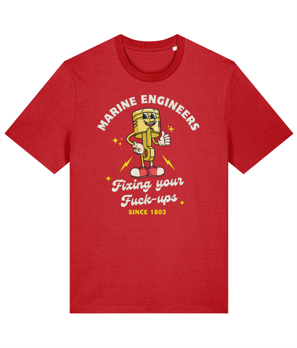 Organic cotton unisex t-shirt (Marine engineers, fixing your fuck-ups since 1803)