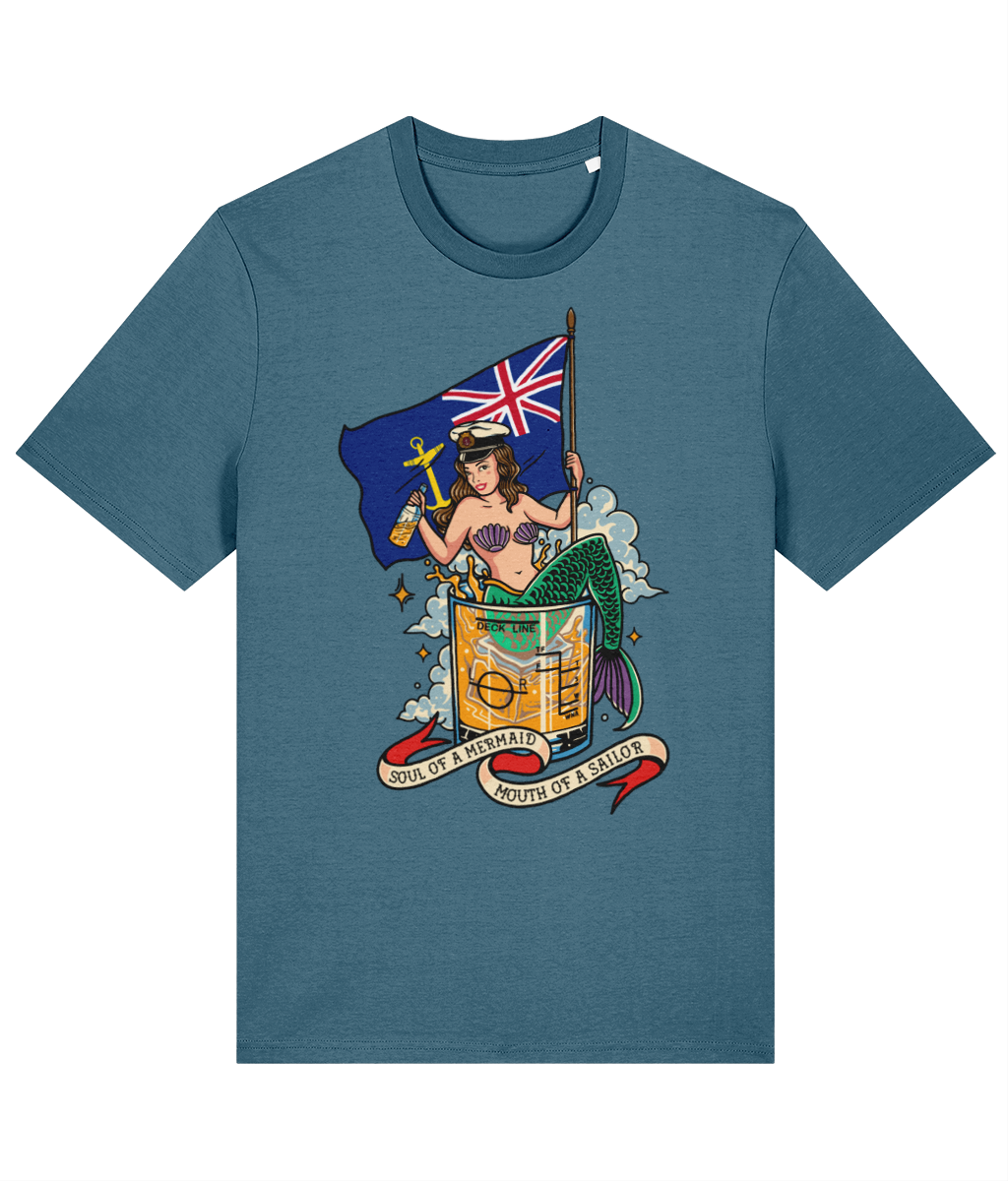Organic cotton unisex t-shirt, Royal Fleet Auxiliary (RFA) mermaid