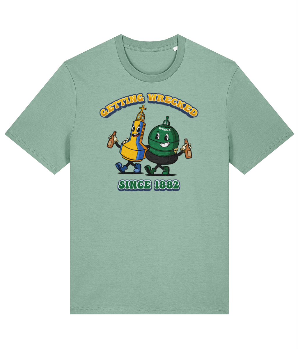 Organic cotton unisex t-shirt (wreck buoys old and new)