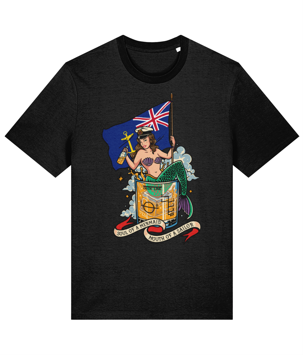 Organic cotton unisex t-shirt, Royal Fleet Auxiliary (RFA) mermaid