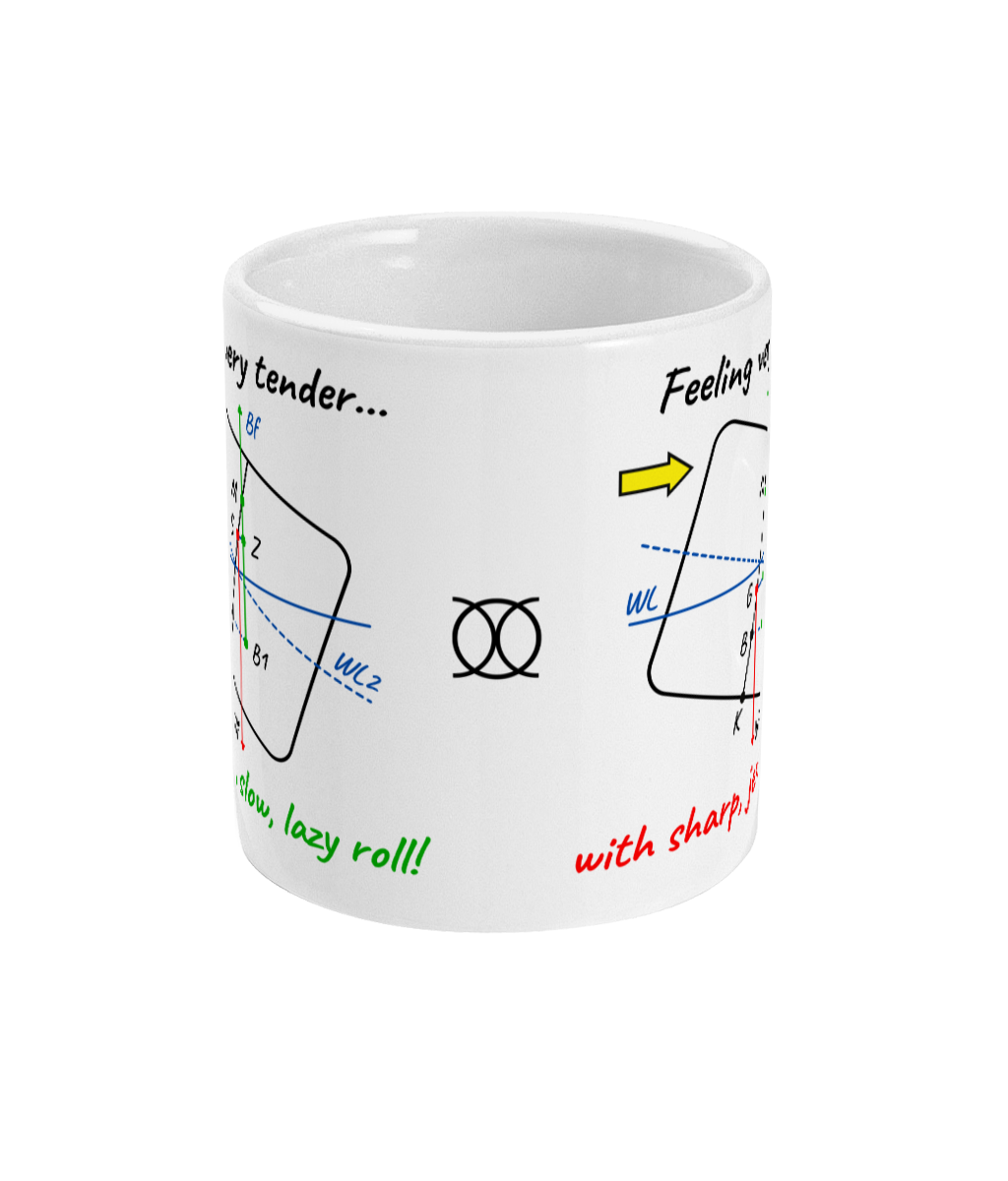 Funny ship stability mug, Tender/stiff ship Great Harbour Gifts