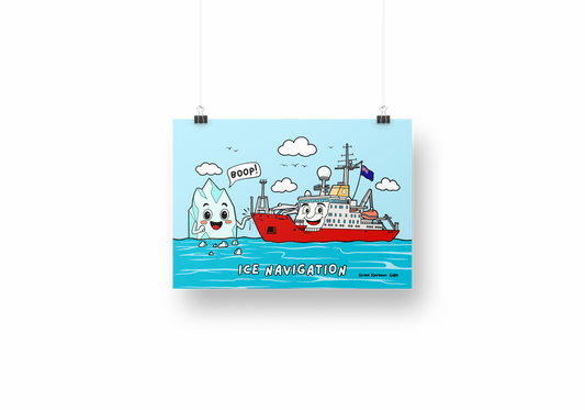 Poster print (Icebreaker ship cartoon)