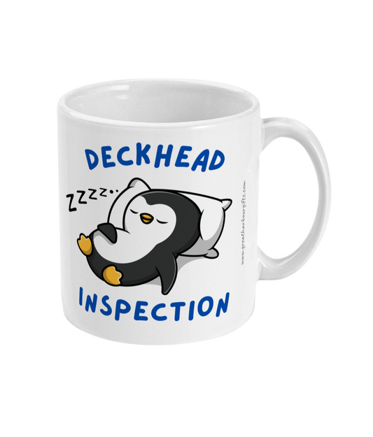 More kip less trip, Deckhead Inspection nautical mug Great Harbour Gifts
