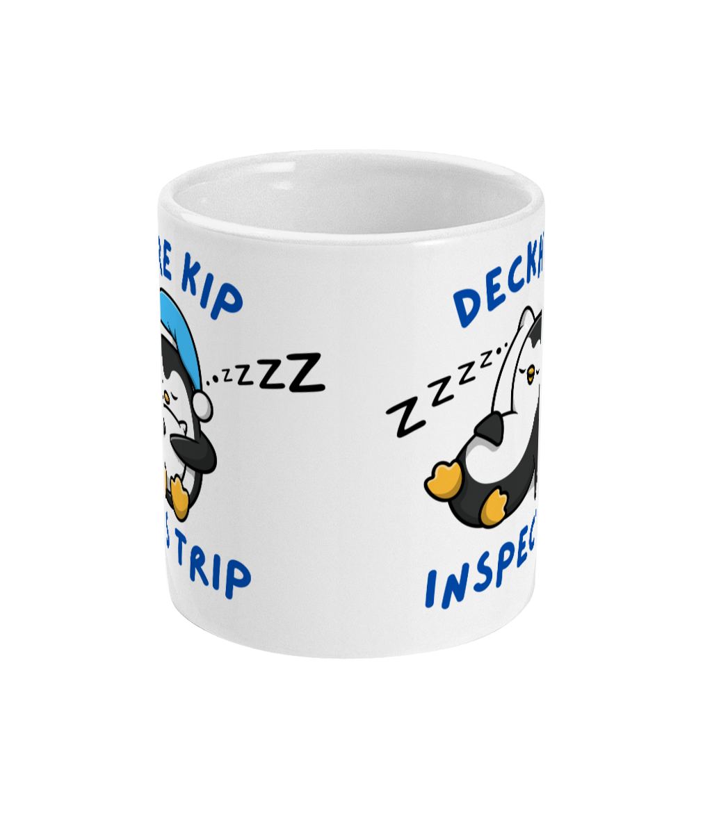 More kip less trip, Deckhead Inspection nautical mug Great Harbour Gifts