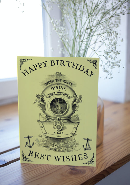 Nautical Birthday Card, Vintage Divers Helmet Great Harbour Gifts
