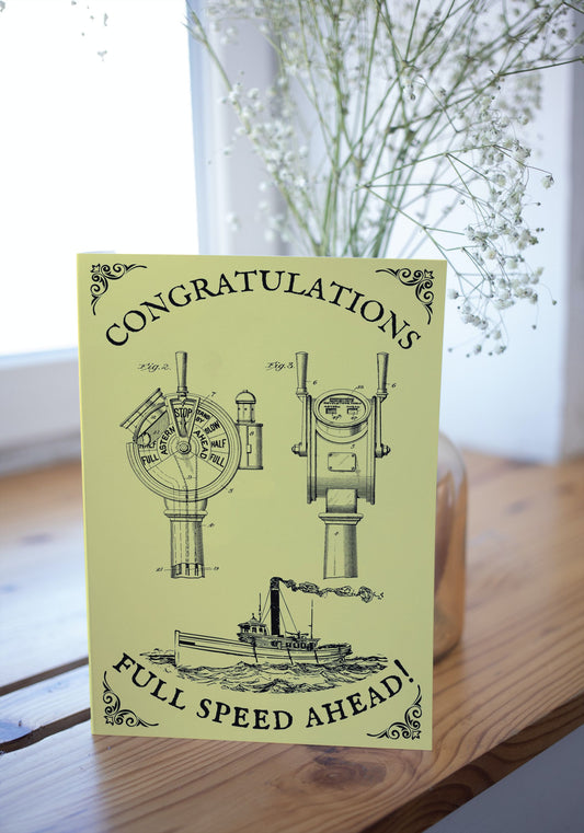Nautical Congratulations Card, Full Speed Ahead! Great Harbour Gifts