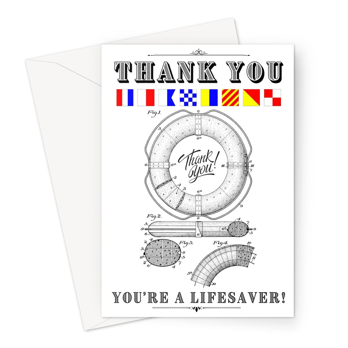 Nautical Thank You Card, You're a Lifesaver! Great Harbour Gifts