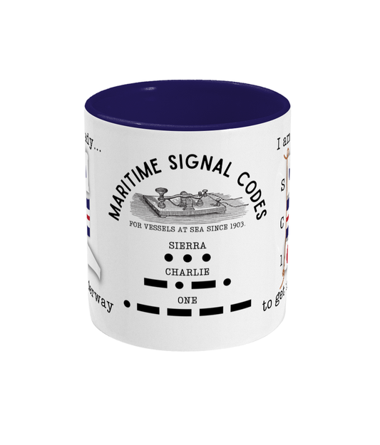 Nautical code flag mug, I am ready to get underway Great Harbour Gifts