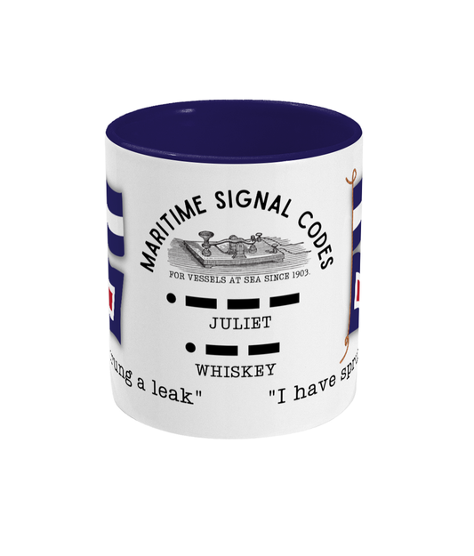 Nautical code flag mug, I have sprung a leak. Great Harbour Gifts