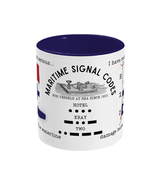 Nautical code flag mug, I received damage below the waterline Great Harbour Gifts