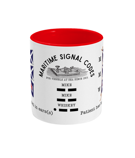 Nautical code flag mug, Patient has boil in ear(s) Great Harbour Gifts