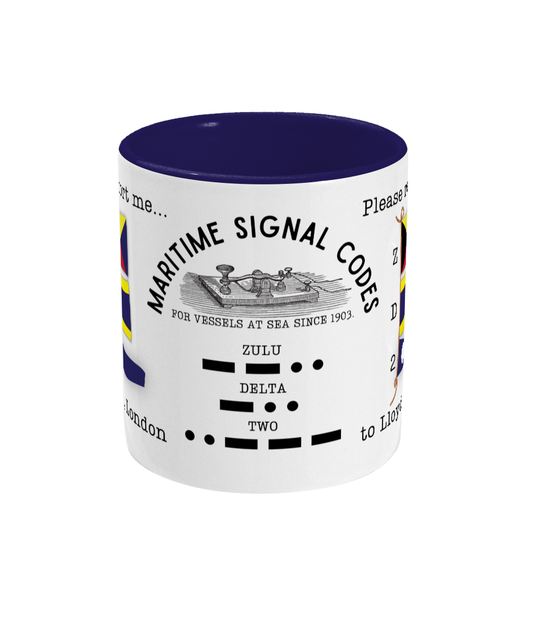 Nautical code flag mug, Please report me to Lloyds London Great Harbour Gifts
