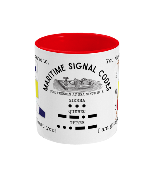 Nautical code flag mug, You should heave to; I am going to board you! Great Harbour Gifts
