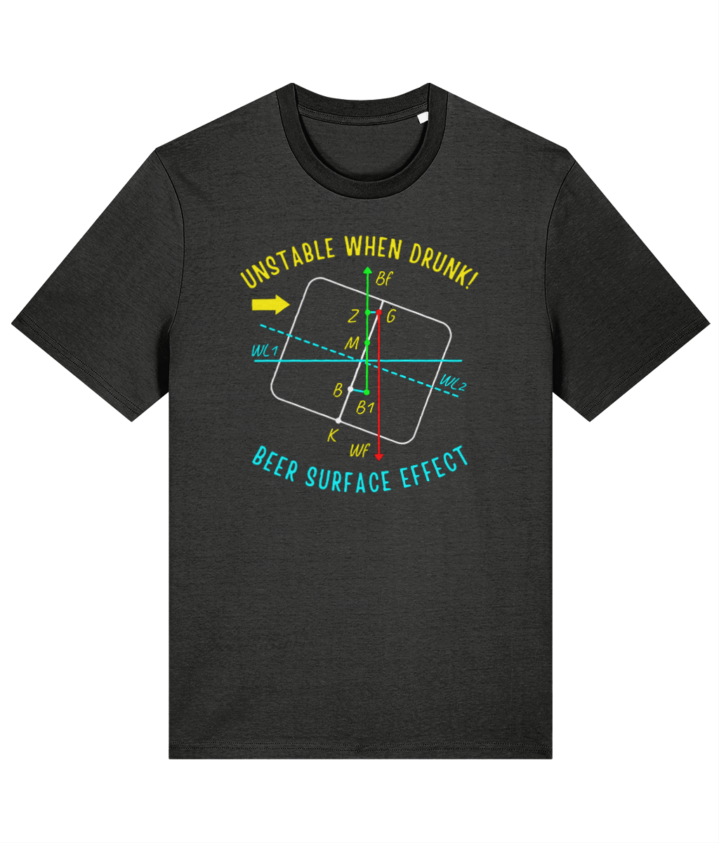 Organic cotton unisex t-shirt (Drunken ship stability) Great Harbour Gifts