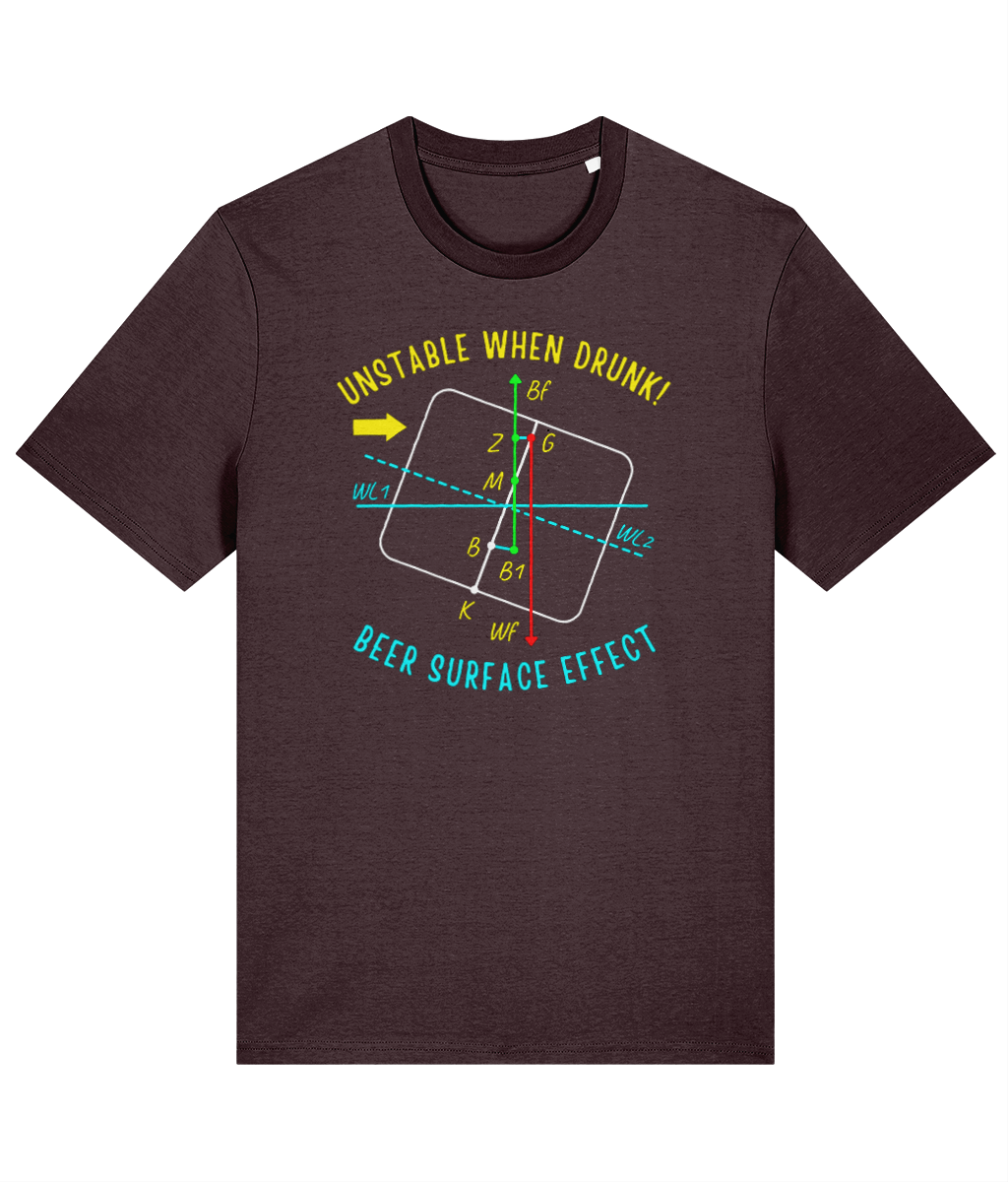 Organic cotton unisex t-shirt (Drunken ship stability) Great Harbour Gifts