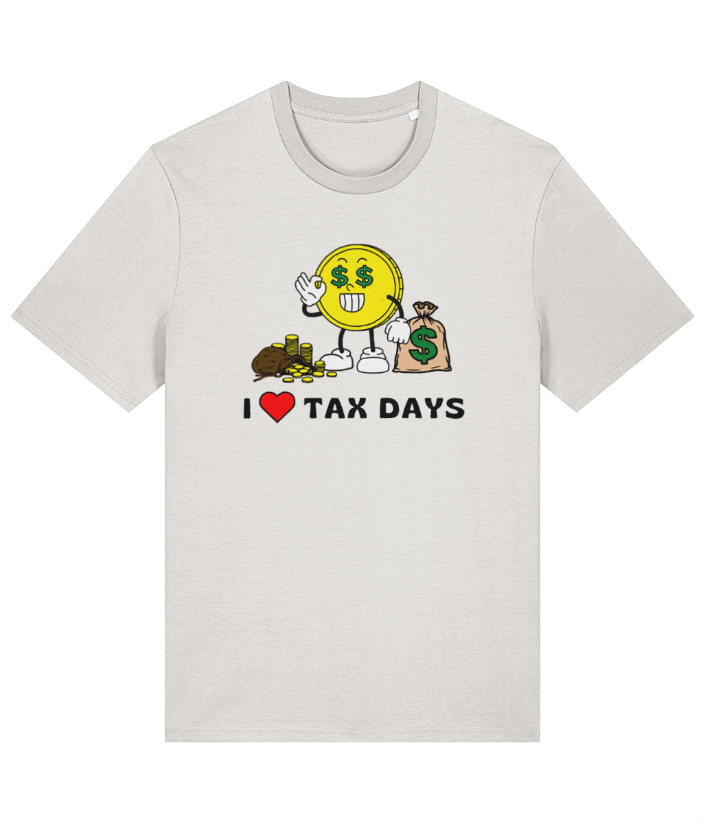 Organic cotton unisex t-shirt (I love tax days) Great Harbour Gifts