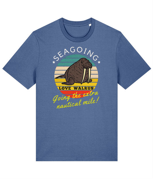 Organic cotton unisex t-shirt (Seagoing love walrus) Great Harbour Gifts