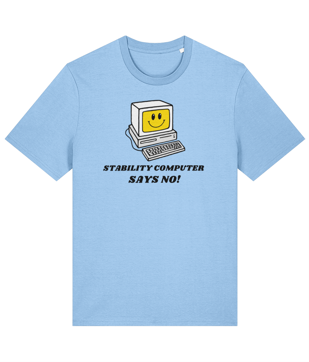 Organic cotton unisex t-shirt (Stability computer says no!) Great Harbour Gifts