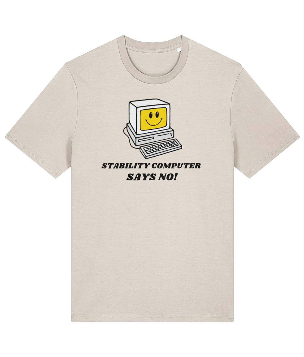 Organic cotton unisex t-shirt (Stability computer says no!) Great Harbour Gifts