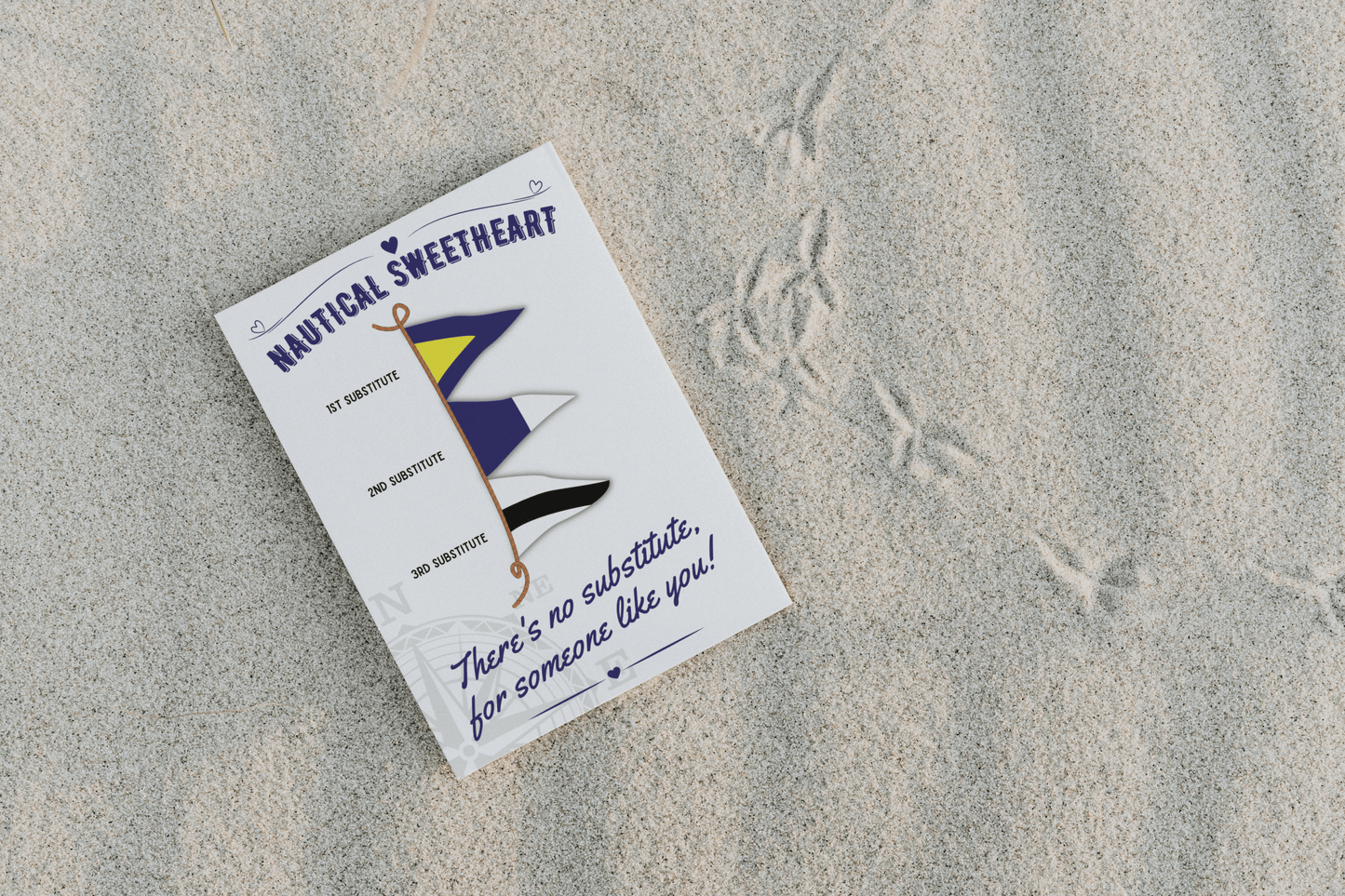Romantic substitute flag card (There's no substitute for someone like you!) Great Harbour Gifts