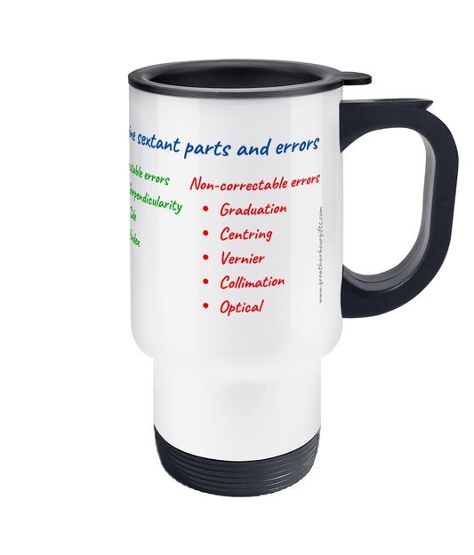 Travel Mug, (Marine sextant parts and errors) Great Harbour Gifts