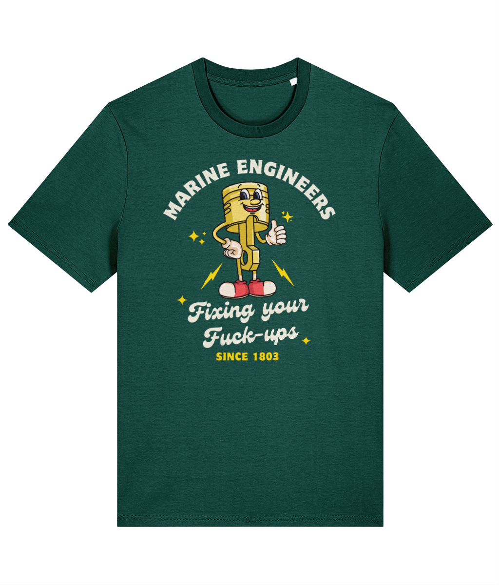 Organic cotton unisex t-shirt (Marine engineers, fixing your fuck-ups since 1803)