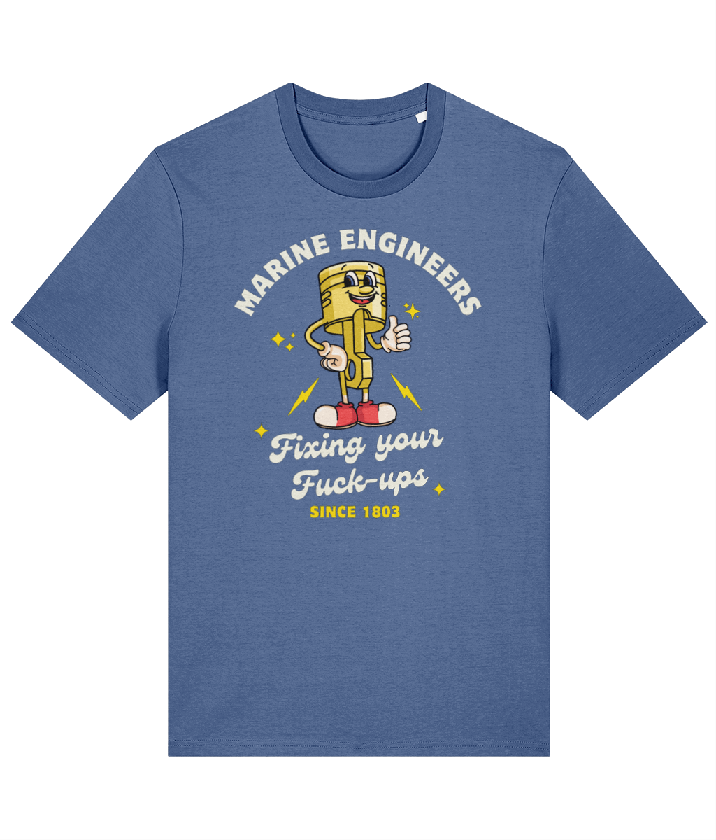 Organic cotton unisex t-shirt (Marine engineers, fixing your fuck-ups since 1803)