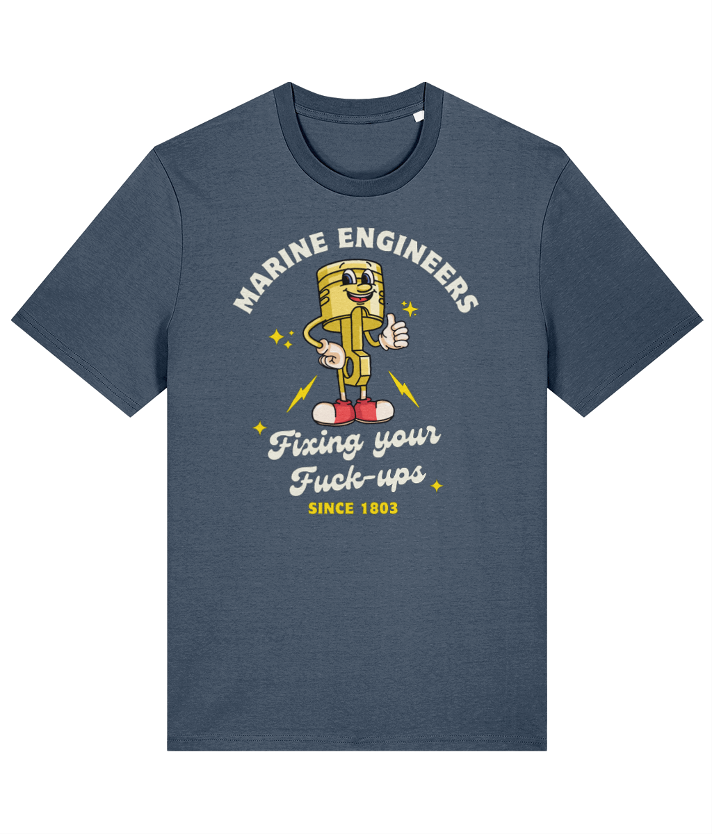 Organic cotton unisex t-shirt (Marine engineers, fixing your fuck-ups since 1803)