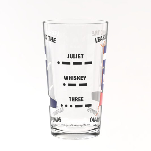 Pint glass, JW3 flags (Leak is beyond the capacity of my pumps)