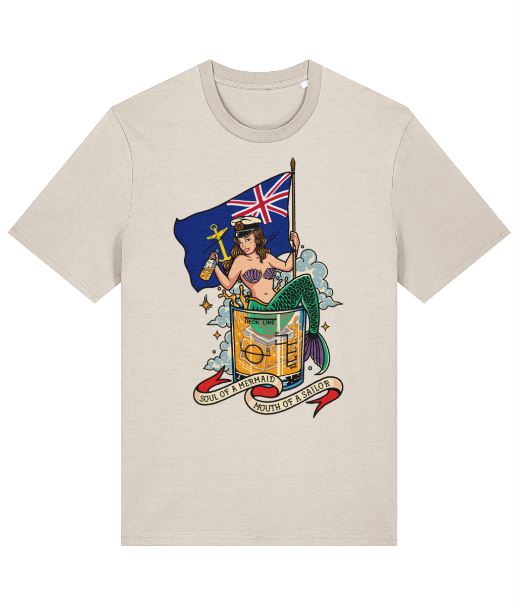 Organic cotton unisex t-shirt, Royal Fleet Auxiliary (RFA) mermaid