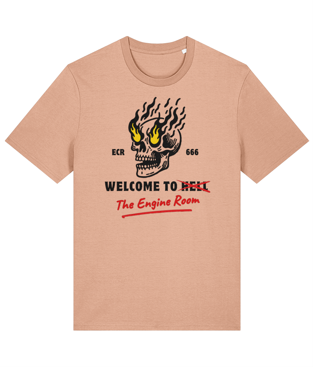 Organic cotton unisex t-shirt, Welcome to hell (The engine room)
