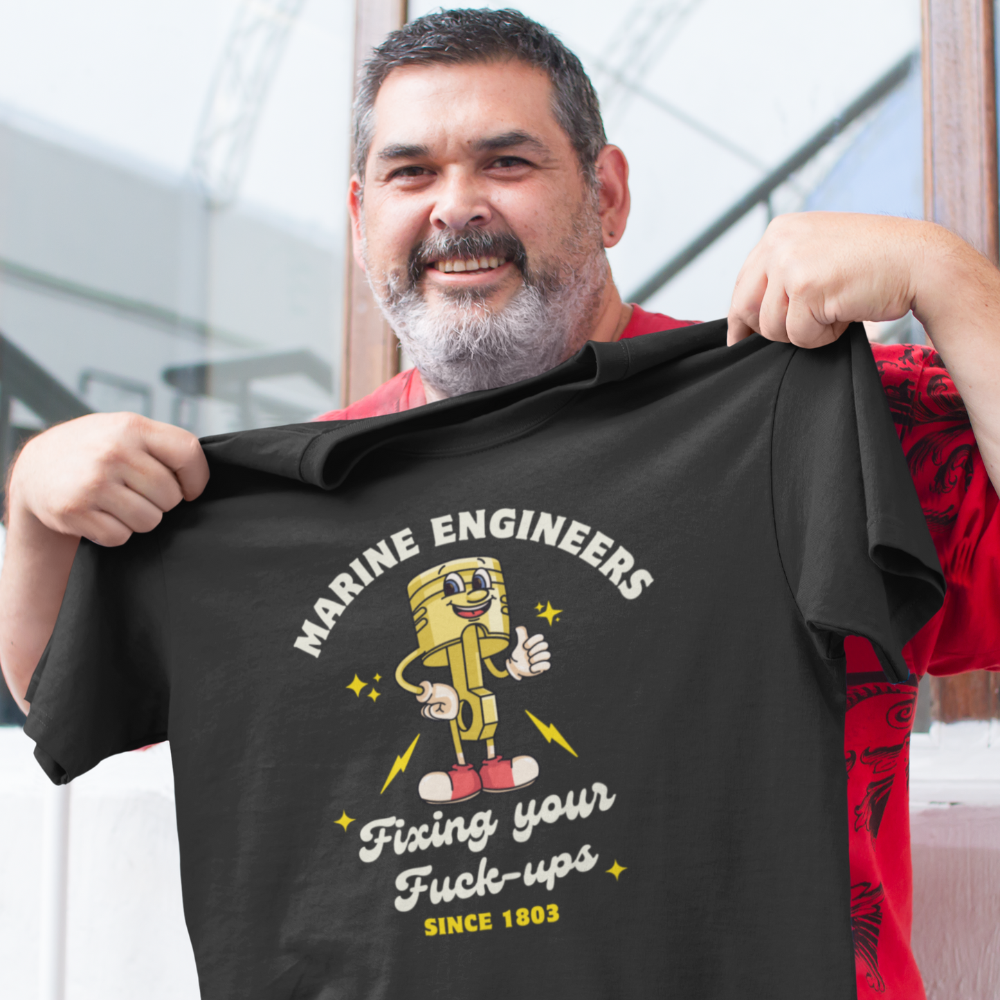 Organic cotton unisex t-shirt (Marine engineers, fixing your fuck-ups since 1803)