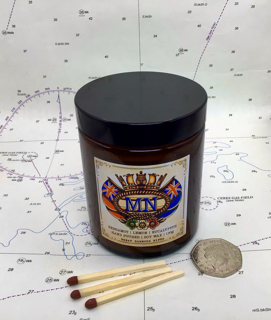130g soy wax candle (Merchant Navy Badge)*