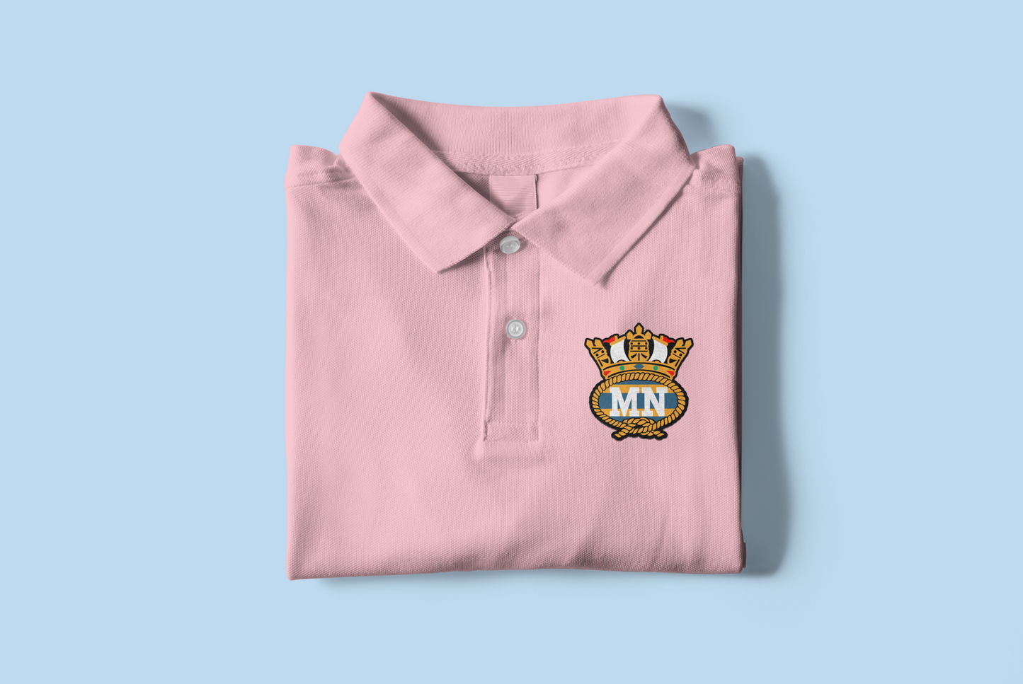 Female fitted organic cotton polo shirt (Embroidered Merchant Navy Badge)