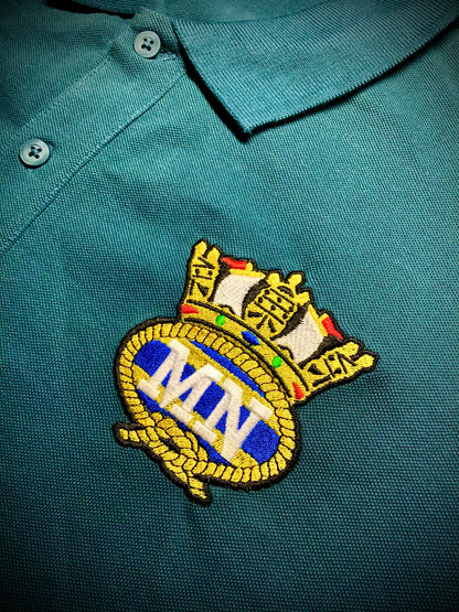 Unisex cotton polo shirt - embroidered (Merchant Navy crest)