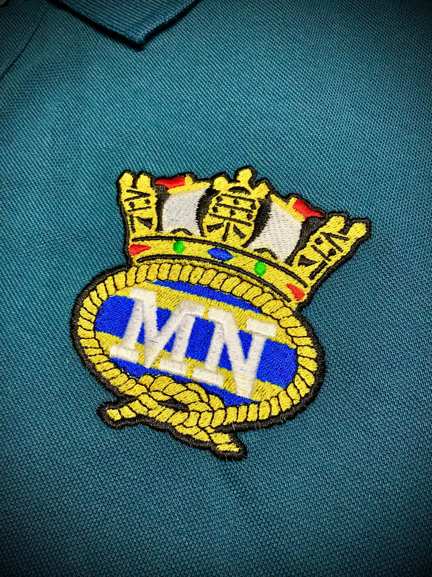 Unisex cotton polo shirt - embroidered (Merchant Navy crest)