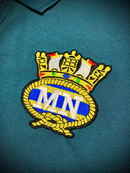 Unisex cotton polo shirt - embroidered (Merchant Navy crest)