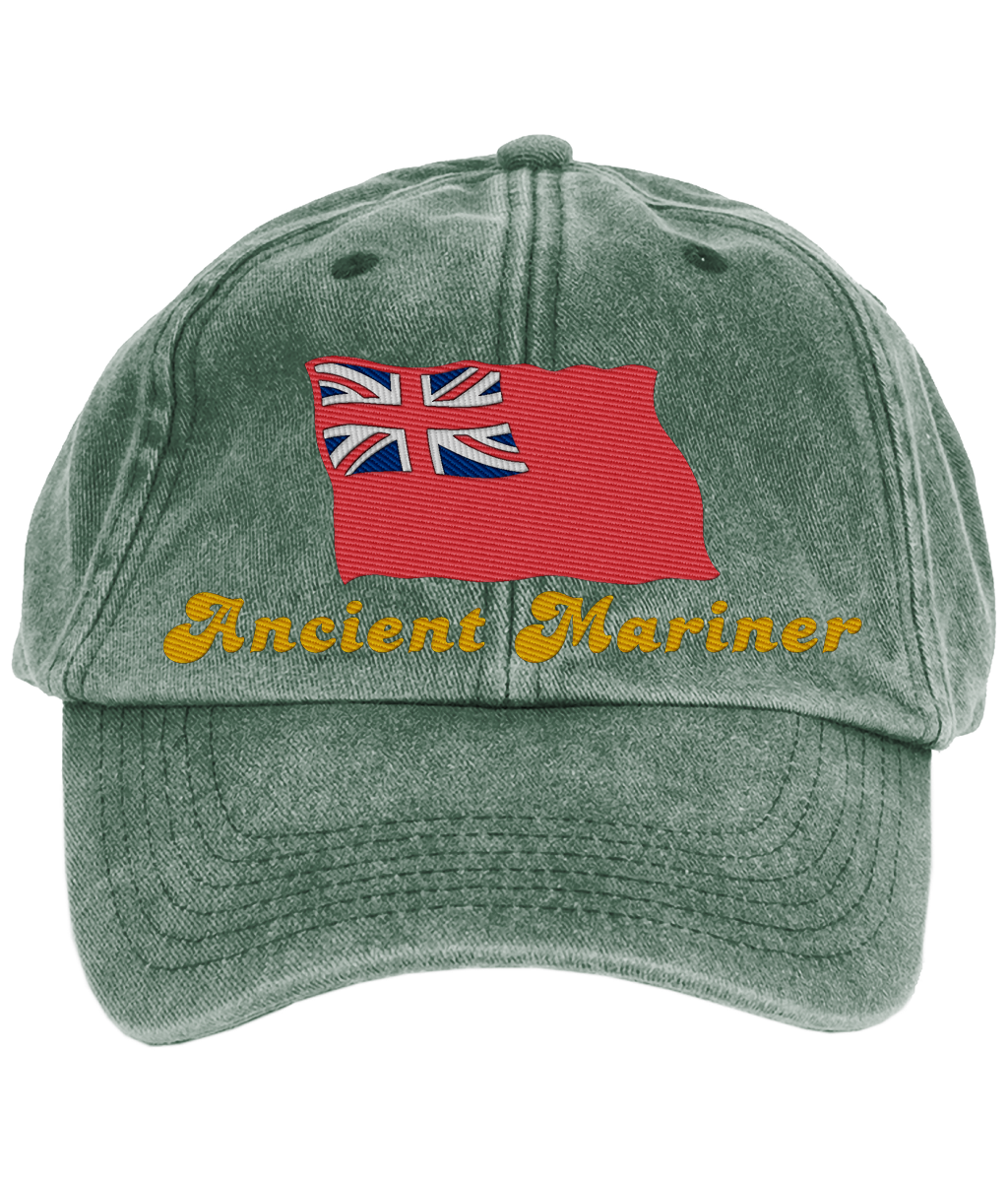 Vintage style cotton cap Embroidered Ancient Mariner red duster Great Harbour Gifts