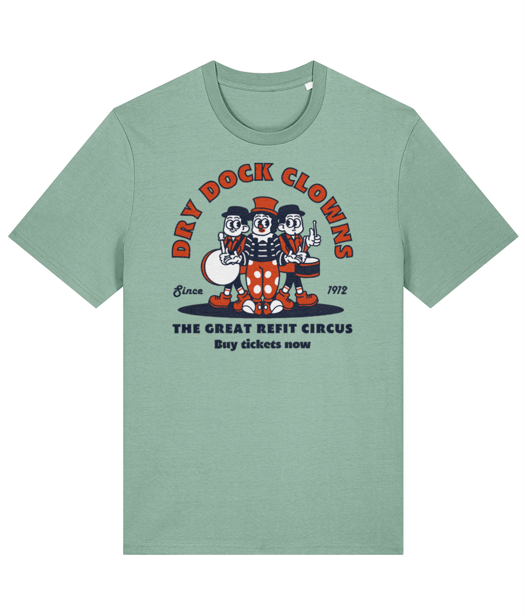 Organic cotton unisex t-shirt (Dry dock clowns)