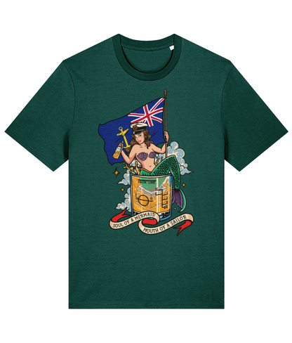 Organic cotton unisex t-shirt, Royal Fleet Auxiliary (RFA) mermaid
