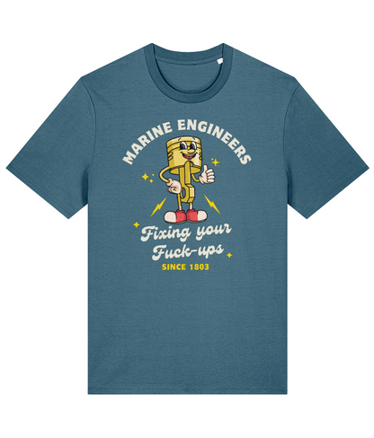 Organic cotton unisex t-shirt (Marine engineers, fixing your fuck-ups since 1803)