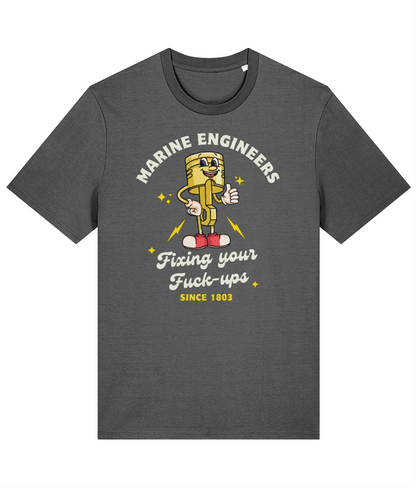Organic cotton unisex t-shirt (Marine engineers, fixing your fuck-ups since 1803)