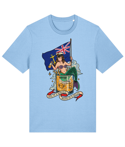 Organic cotton unisex t-shirt, Royal Fleet Auxiliary (RFA) mermaid