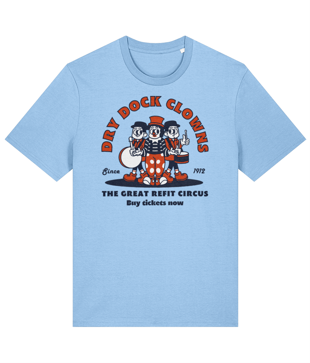 Organic cotton unisex t-shirt (Dry dock clowns)